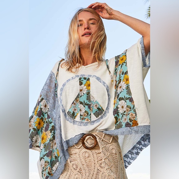 #056 POL oversized lace hoody top - Picture 2 of 8